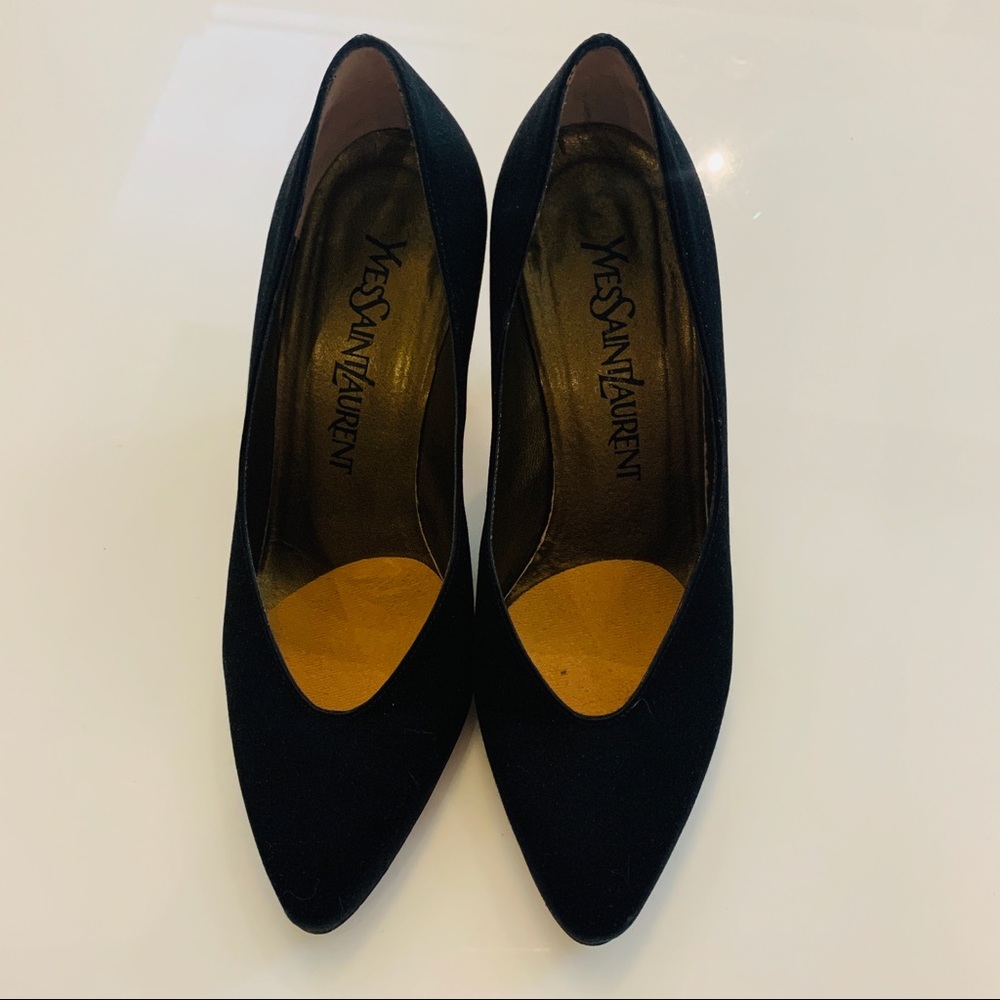 Big discount Today only 
YSL Black Satin Heels